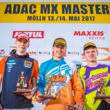 ADAC MX Masters, Mölln, Siegerehrung beim ADAC MX Youngster Cup v.l.n.r.: Glen Meier ( Dänemark / KTM / KTM Kosak Racing ), Tom Koch ( Deutschland / KTM / KTM Sarholz Racing Team ) und Martin Krc ( Tschechien / KTM / Sturm Racing Team )